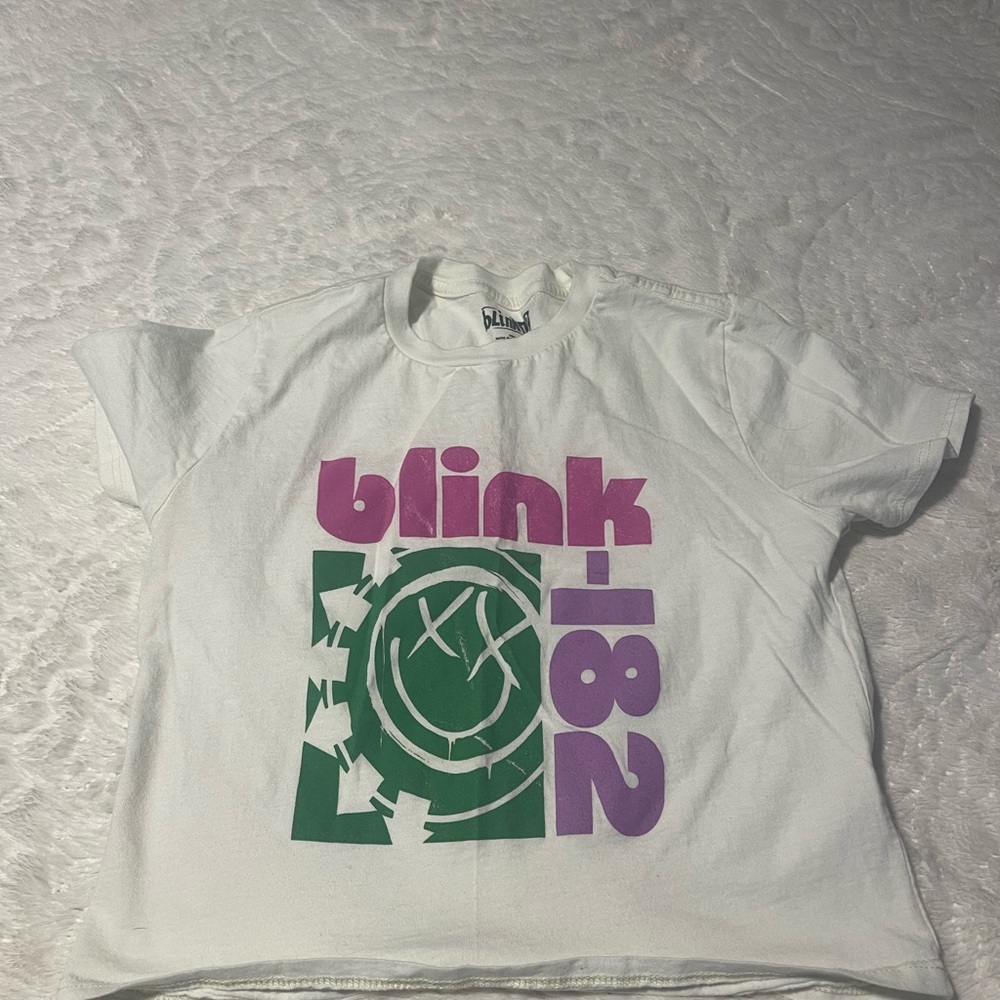 White Graphic Crop Top